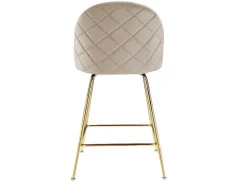 Set Van 2 Barkrukken Melbourne - Fluweel En Goudkleurig Metaal - Beige-Vente-unique Outlet