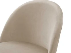 Set Van 2 Barkrukken Melbourne - Fluweel En Goudkleurig Metaal - Beige-Vente-unique Outlet