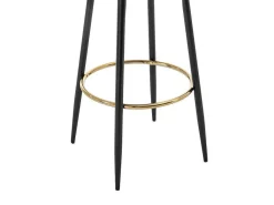 Set Van 2 Barkrukken Van Bouclestof En Zwart Staal - Wit En Goudkleurig - Belinio I-Vente-unique Online