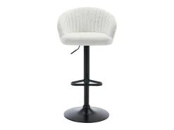 Set Van 2 Barkrukken Van Bouclestof En Metaal - Wit - Doraliz-Vente-unique Best