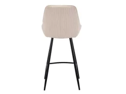 Set Van 2 Barkrukken Van Ribfluweel En Zwart Metaal - Cremewit - Masurie-Vente-unique Online
