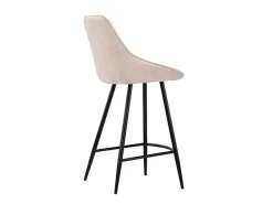 Set Van 2 Barkrukken Van Ribfluweel En Zwart Metaal - Cremewit - Masurie-Vente-unique Online