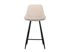 Set Van 2 Barkrukken Van Ribfluweel En Zwart Metaal - Cremewit - Masurie-Vente-unique Online