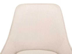 Set Van 2 Barkrukken Van Ribfluweel En Zwart Metaal - Cremewit - Masurie-Vente-unique Online