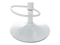 Set Van 2 Barkrukken Van Stof En Wit Metaal - Beige - Kiyola-Vente-unique Sale