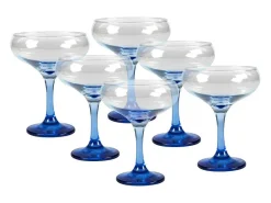 Set Van 6 Blauwe Cocktailglazen Op Voet 32 Cl - D. 6.5 X H. 20 Cm - Coraly-OZAIA Hot