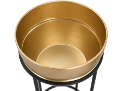 Set Van 2 Bloembakken Op Poot Van Metaal - D25 X H61 Cm En D30 X H77 Cm - Goudkleurig En Zwart - Naba-OZAIA Outlet