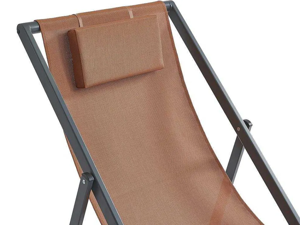 Set Van 2 Chileense Ligstoelen Van Aluminium - Terracotta - Anilio Van-MYLIA Clearance