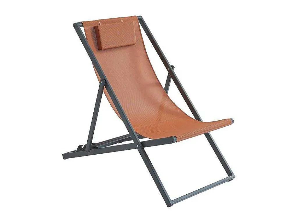 Set Van 2 Chileense Ligstoelen Van Aluminium - Terracotta - Anilio Van-MYLIA Clearance