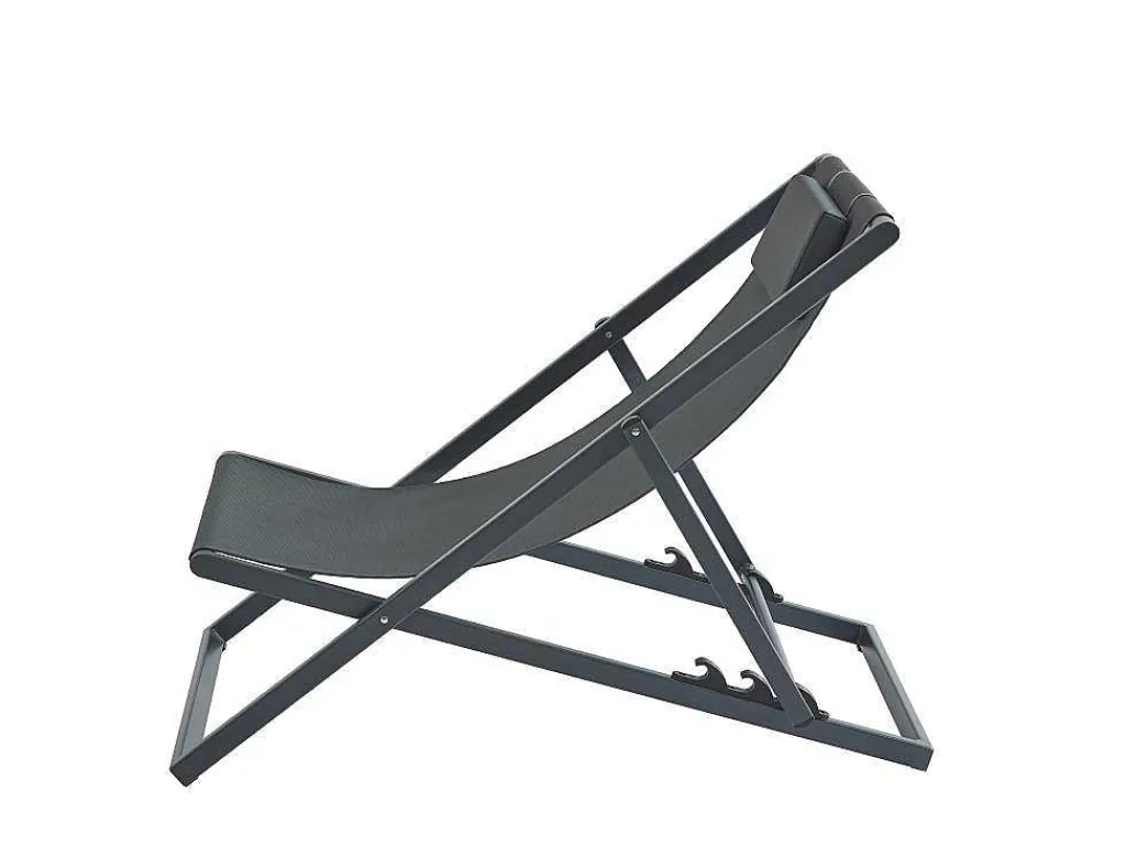 Set Van 2 Chileense Ligstoelen Van Aluminium - Antraciet - Anilio Van-MYLIA Sale