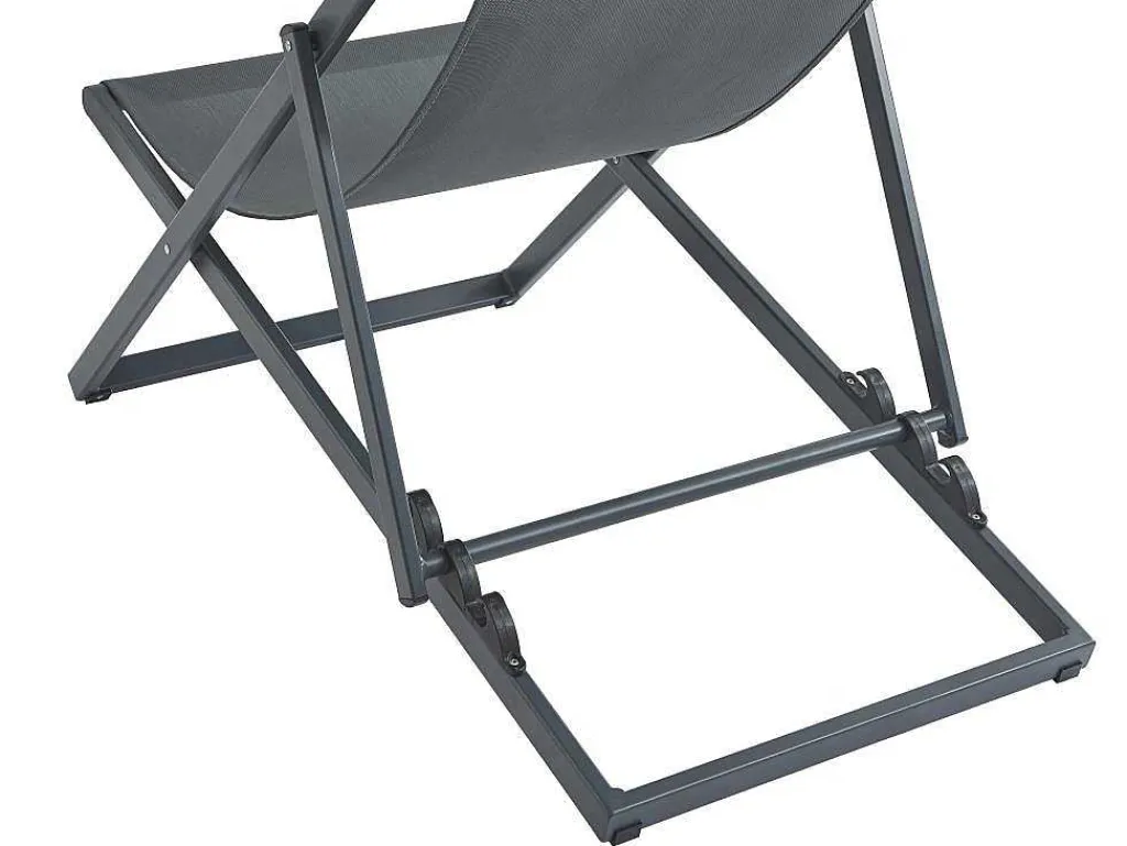 Set Van 2 Chileense Ligstoelen Van Aluminium - Antraciet - Anilio Van-MYLIA Sale