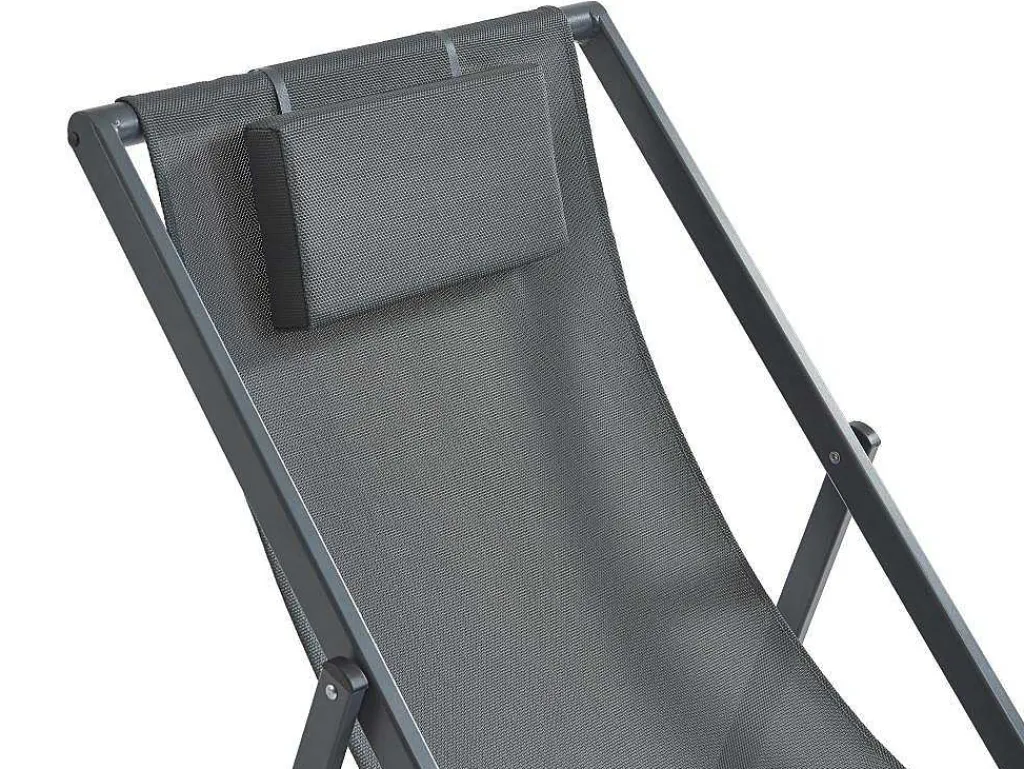 Set Van 2 Chileense Ligstoelen Van Aluminium - Antraciet - Anilio Van-MYLIA Sale