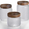 Set Van 3 Conservepotten Voor Voedingswaren - 3 Afmetingen - Glas - Transparant - Festini-OZAIA Best
