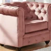 Set Van 2 Fauteuils Chesterfield - Fluweel - Pastel Roze-Vente-unique Best