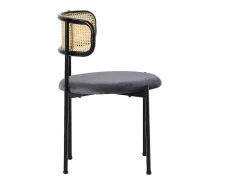 Set Van 2 Fluwelen En Rotan Stoelen - Metalen Poten - Grijs-ModernLuxe Discount