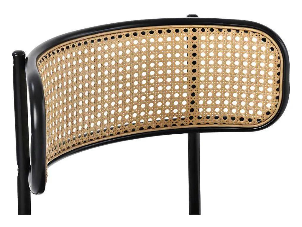 Set Van 2 Fluwelen En Rotan Stoelen - Metalen Poten - Grijs-ModernLuxe Discount