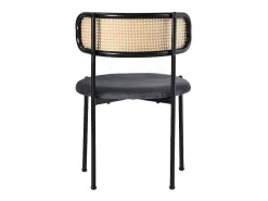 Set Van 2 Fluwelen En Rotan Stoelen - Metalen Poten - Grijs-ModernLuxe Discount
