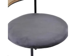 Set Van 2 Fluwelen En Rotan Stoelen - Metalen Poten - Grijs-ModernLuxe Discount