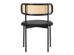 Set Van 2 Fluwelen En Rotan Stoelen - Metalen Poten - Zwart-ModernLuxe Clearance