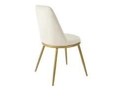 Set Van 4 Fluwelen Gestoffeerde Stoelen Met Rugleuning - Goud Metalen Structuur - Beige-ModernLuxe Hot