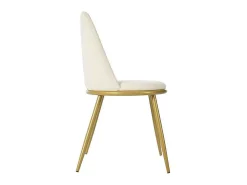 Set Van 4 Fluwelen Gestoffeerde Stoelen Met Rugleuning - Goud Metalen Structuur - Beige-ModernLuxe Hot