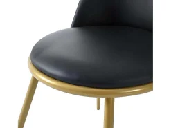 Set Van 4 Fluwelen Gestoffeerde Stoelen Met Rugleuning - Goudkleurige Metalen Structuur - Zwart-ModernLuxe Discount