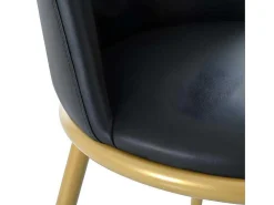 Set Van 4 Fluwelen Gestoffeerde Stoelen Met Rugleuning - Goudkleurige Metalen Structuur - Zwart-ModernLuxe Discount