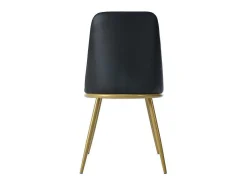 Set Van 4 Fluwelen Gestoffeerde Stoelen Met Rugleuning - Goudkleurige Metalen Structuur - Zwart-ModernLuxe Discount
