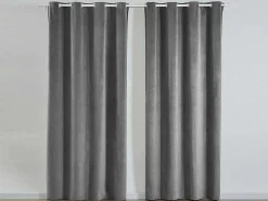 Set Van 2 Fluwelen Gordijnen - 140 X 260 Cm - Grijs - Ahtari-OZAIA Best