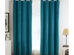 Set Van 2 Fluwelen Gordijnen - 140 X 260 Cm - Blauw - Ahtari-OZAIA Online