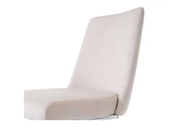 Set Van 2 Fluwelen Sledestoelen - Rugleuning Ruitpatroon - Onderstel Zilverkleurig Metaal - Beige-ModernLuxe Hot