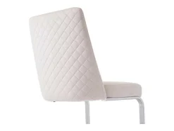 Set Van 2 Fluwelen Sledestoelen - Rugleuning Ruitpatroon - Onderstel Zilverkleurig Metaal - Beige-ModernLuxe Hot