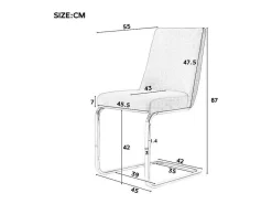 Set Van 4 Fluwelen Sledestoelen - Rugleuning Ruitpatroon - Onderstel Goudkleurig Metaal - Grijs-ModernLuxe Online
