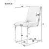 Set Van 4 Fluwelen Sledestoelen - Rugleuning Ruitpatroon - Onderstel Zilverkleurig Metaal - Beige-ModernLuxe New