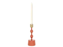 Set Van 2 Geemailleerde Aluminium Kandelaars - H.26,5 Cm En H.22 Cm - Terracotta - Parina-OZAIA Clearance