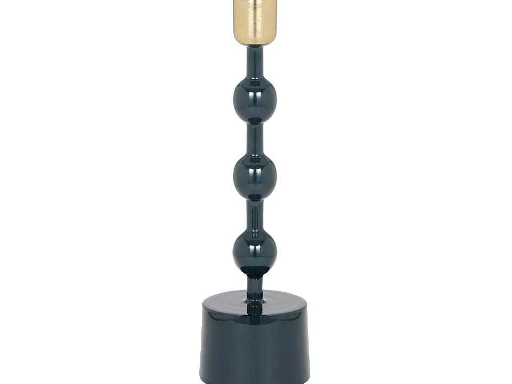 Set Van 2 Geemailleerde Aluminium Kandelaars - H.26,5 Cm En H.22 Cm - Eend Blauw - Parina-OZAIA Best