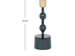 Set Van 2 Geemailleerde Aluminium Kandelaars - H.26,5 Cm En H.22 Cm - Eend Blauw - Parina-OZAIA Best