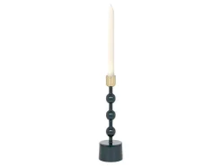 Set Van 2 Geemailleerde Aluminium Kandelaars - H.26,5 Cm En H.22 Cm - Eend Blauw - Parina-OZAIA Best