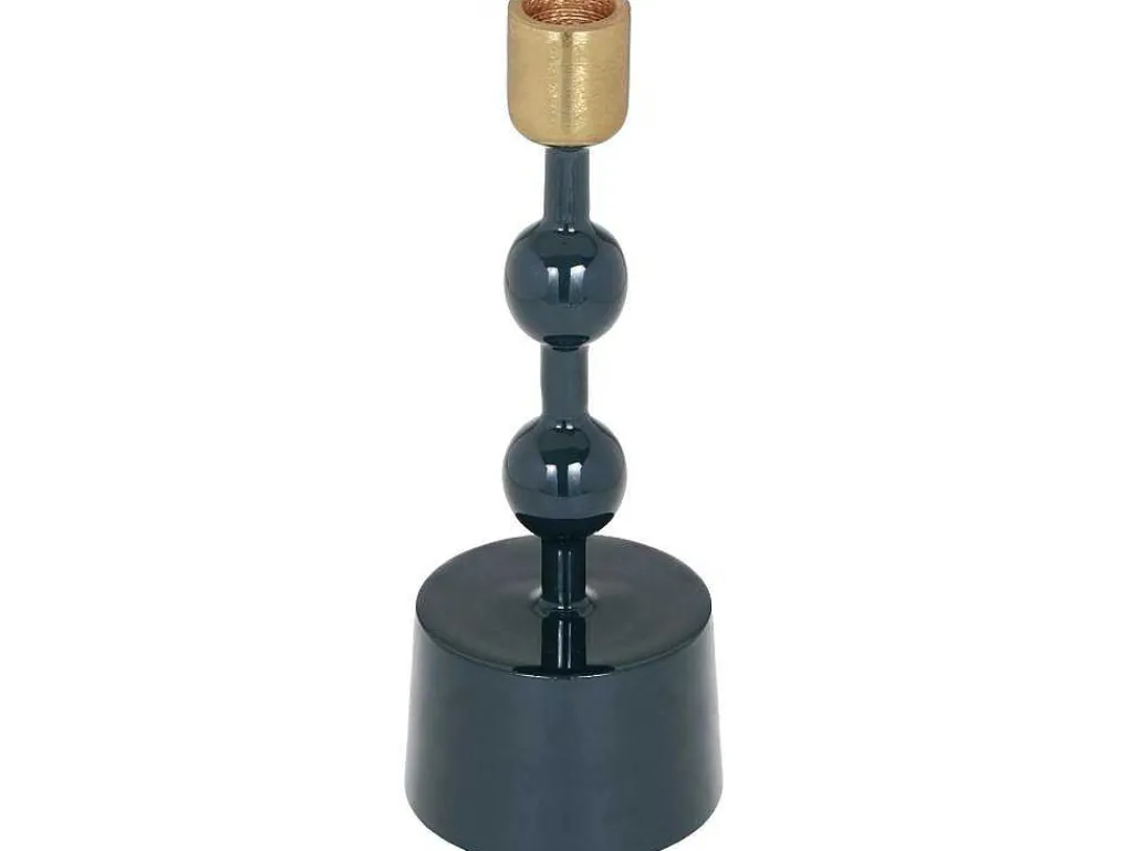 Set Van 2 Geemailleerde Aluminium Kandelaars - H.26,5 Cm En H.22 Cm - Eend Blauw - Parina-OZAIA Best