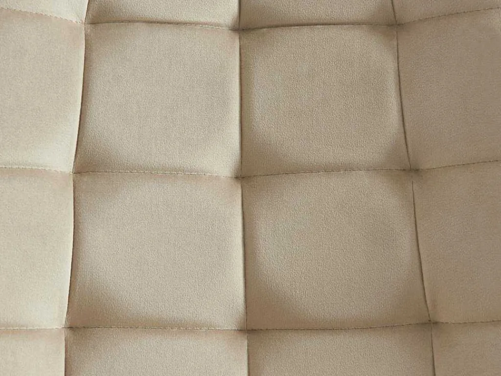 Set Van 6 Gewatteerde Stoelen - Velours En Zwart Metaal - Beige - Ollua-Vente-unique Discount
