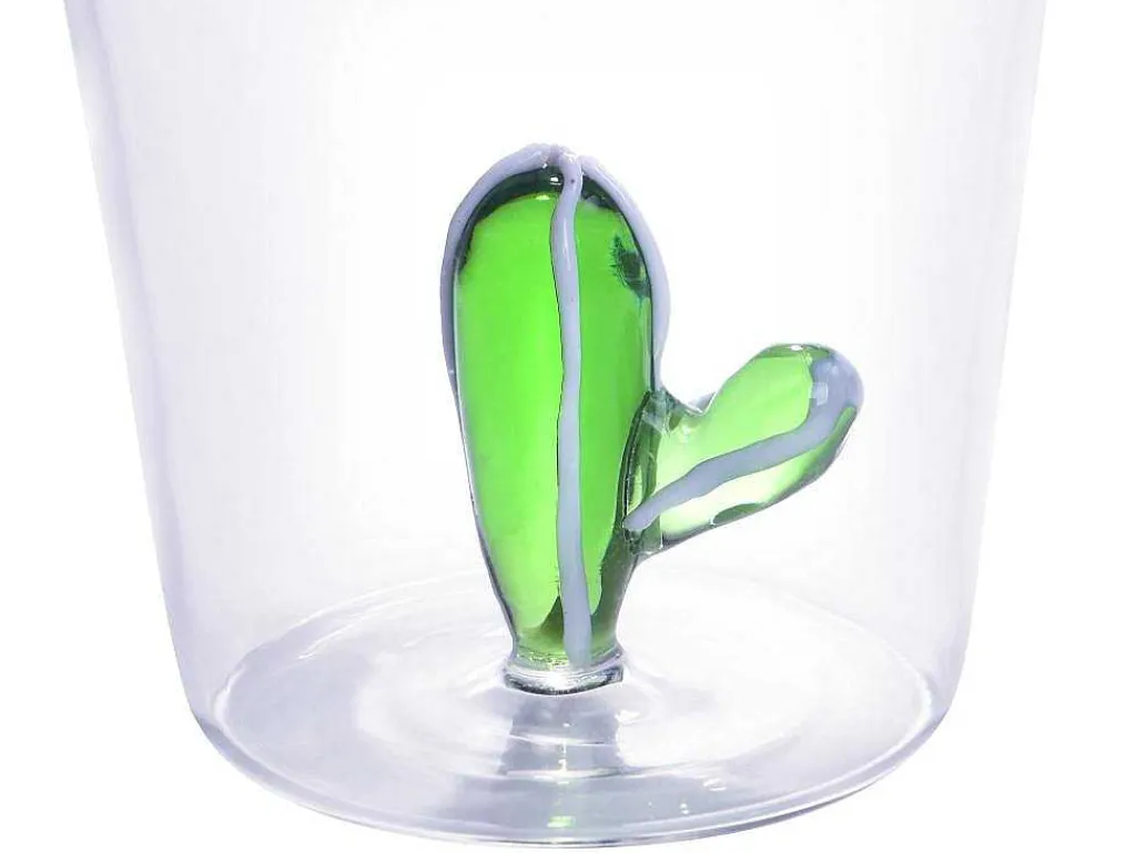 Set Van 4 Glazen Met Cactus - Transparant En Groen - O8 X H10 Cm - Puntia-OZAIA New
