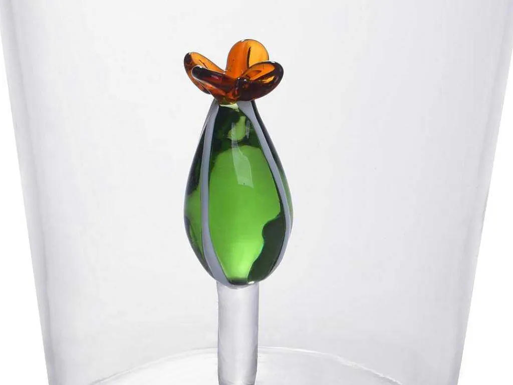 Set Van 4 Glazen Met Cactus - Transparant En Groen - O8 X H10 Cm - Puntia-OZAIA New