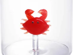 Set Van 4 Glazen Met Diertjes - Transparant En Rood Geblazen Glas - O7,5 Cm X H9,5 Cm - Apuna-OZAIA New