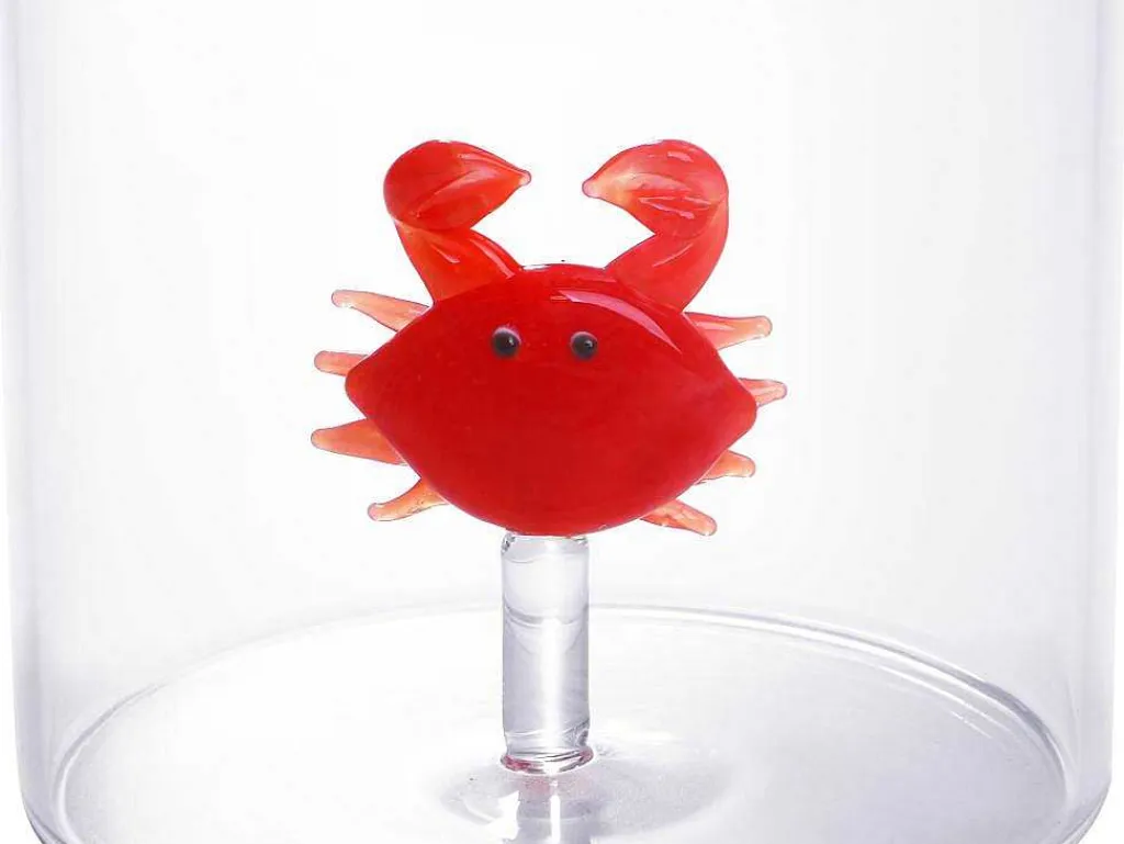 Set Van 4 Glazen Met Diertjes - Transparant En Rood Geblazen Glas - O7,5 Cm X H9,5 Cm - Apuna-OZAIA New