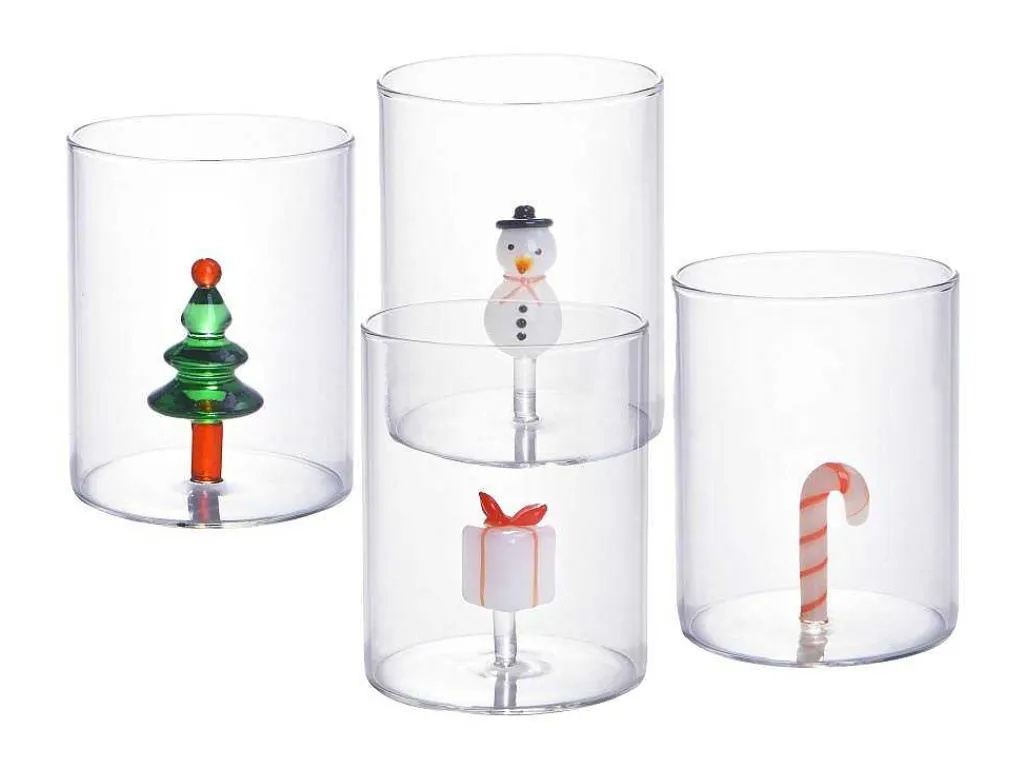 Set Van 4 Glazen Met Kerstmotieven - O7,5 X H9,5 Cm - Scopa-OZAIA New