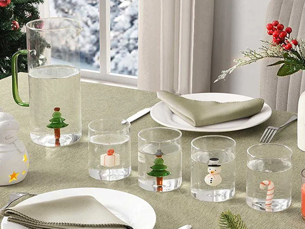 Set Van 4 Glazen Met Kerstmotieven - O7,5 X H9,5 Cm - Scopa-OZAIA New