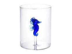 Set Van 4 Glazen Met Walvissen En Zeepaardjes - Transparant En Blauw - O7,5 X H9,5 Cm - Parasa-OZAIA New