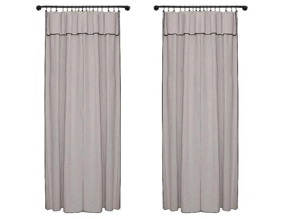 Set Van 2 Gordijnen Van Katoen En Linnen - 140 X 280 Cm - Taupegrijs - Borina-OZAIA Hot