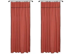 Set Van 2 Gordijnen Van Katoen En Linnen - 140 X 280 Cm - Terracotta - Borina-OZAIA Best
