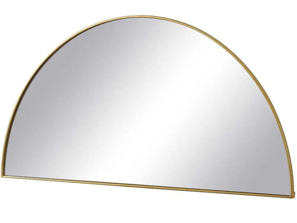 Set Van 2 Halfronde Spiegels In Metaal - B.50 X H.100 Cm - Goudkleurig - Gavra-OZAIA Best